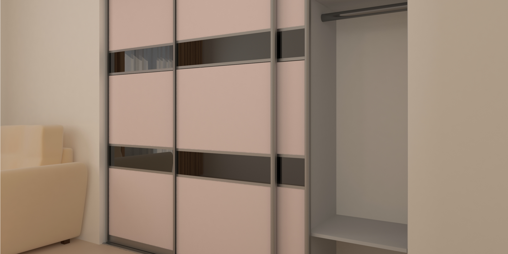 Contrasting Colours Sliding Wardrobes
