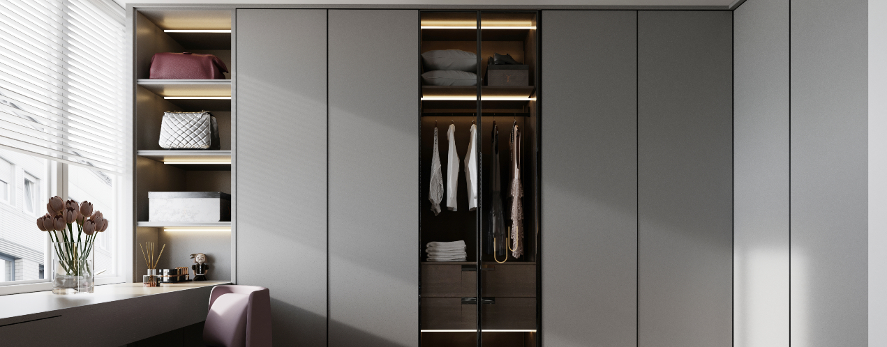 Hinged Wardrobe with Vanity Unit