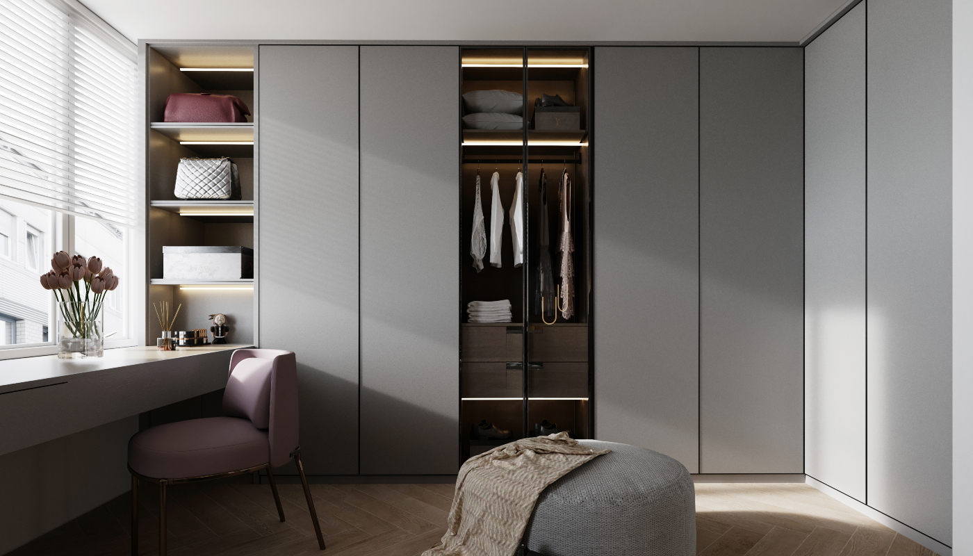 Hinged Wardrobe with Vanity Unit